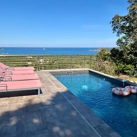 Vila Pinarello Vue Panoramique Piscine Privee Chauffee, A 900m Zonza